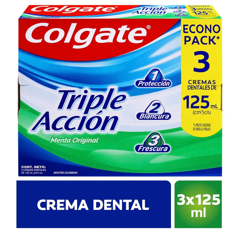 Colgate Triple Acción X 3 Unidades de 75 Ml C/u