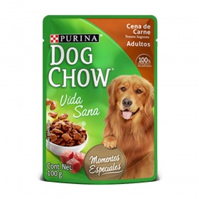 Dog Chow Trozos Jugosos Cena de Carne Sobre x 100 gramos