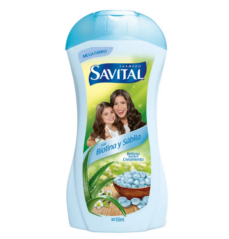 Shampoo Savital Con Biotina y Sábila X 550 Ml