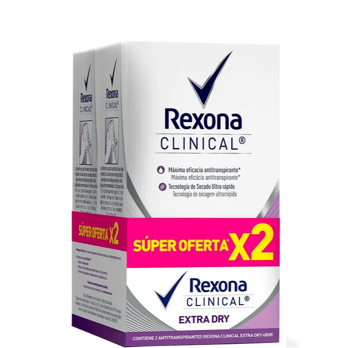 Desodorante Rexona Clinical Extra Dry X 48 Gramos C/u