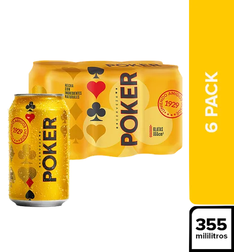 Cerveza Póker Six Pack X 355 Cm