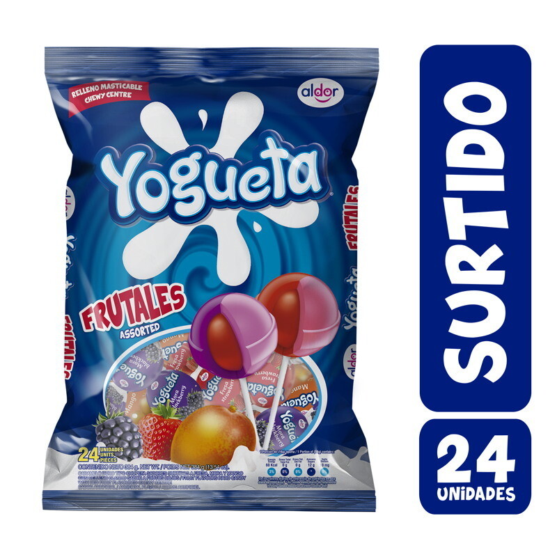 Chupetas Yogueta Frutales X 24 Unidades