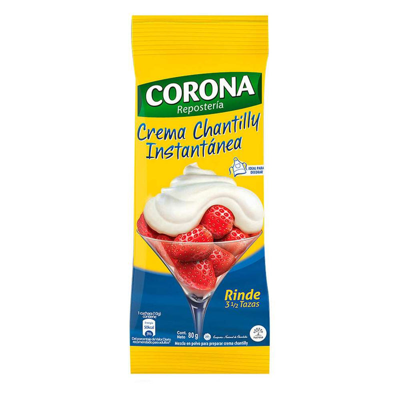 Crema Chantilly Instantánea Corona X 80 Gramos