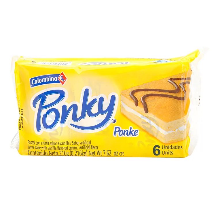 Ponky Ponke Vainilla X 6 Unidades