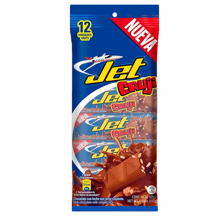 Chocolatina Jet Cruji X 12 Und X 132 Gramos