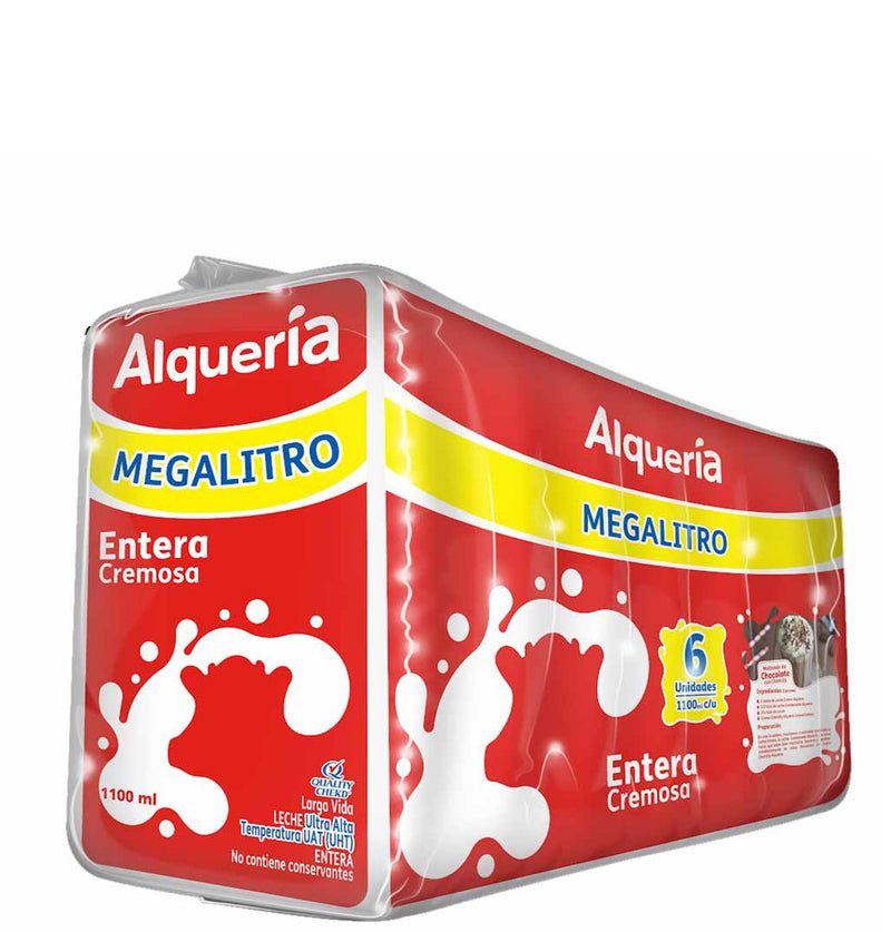 Leche Entera Alqueria Six Pack Megalitro