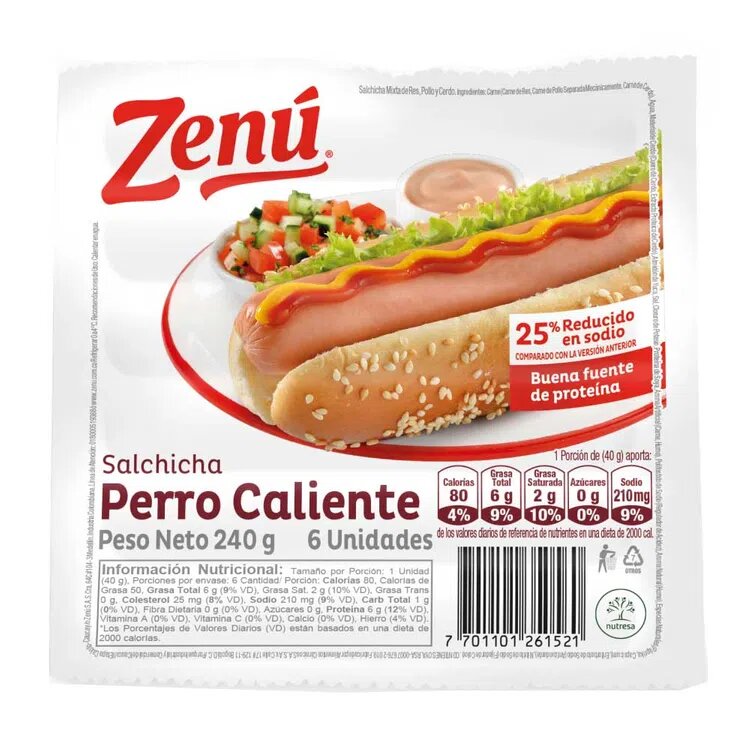 Salchicha Perro Caliente Zenú