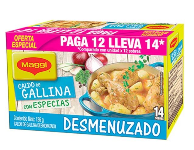 Caldo de Gallina Maggi Desmenuzado X Caja X 12 Sobres