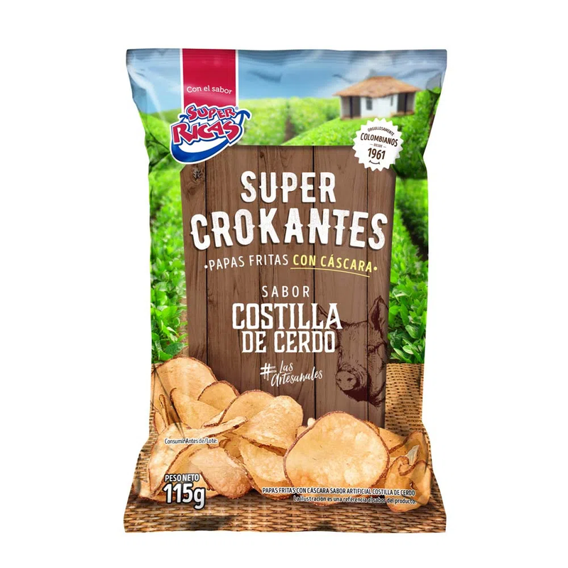 Papas Fritas Super Crokantes Costillas de Cerdo X 115 Gramos