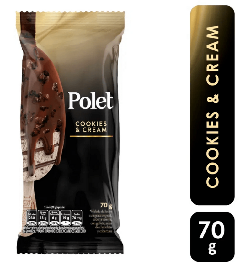 Paleta Polet Cookies And Cream X 70 Gramos