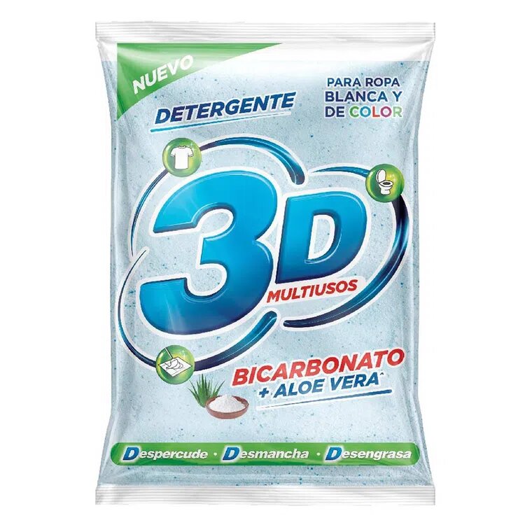 Detergente Polvo 3 D Bicarbonato + Aloe Vera