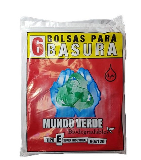 Bolsa Basura Mundo Verde Tipo E X 6 Unidades de 90 X 120 Cm