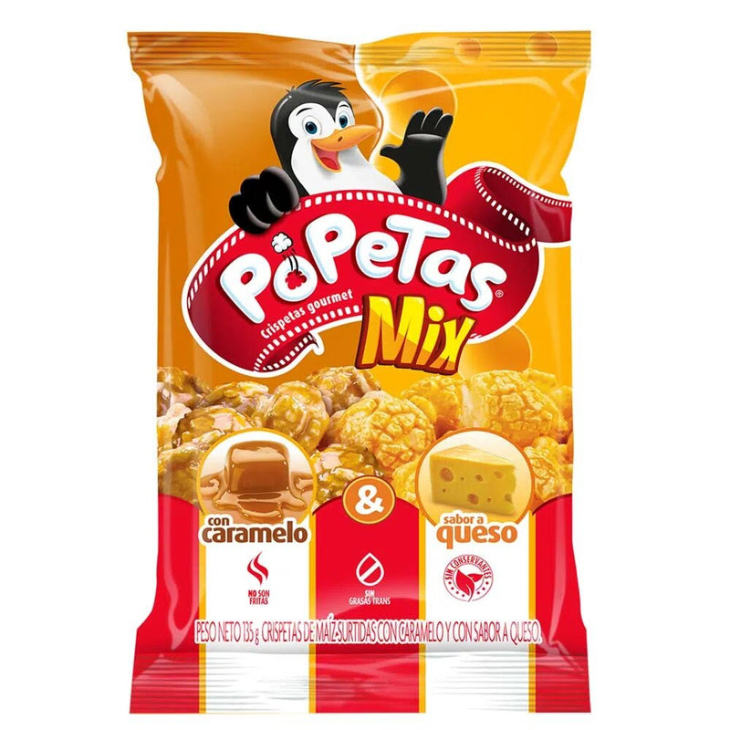 Crispetas Popetas Mix Caramelo y Queso X 161 Gramos