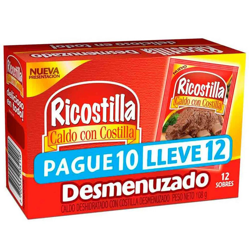 Caldo De Costilla Desmenuzado Ricostilla Caja X 12 Sobres