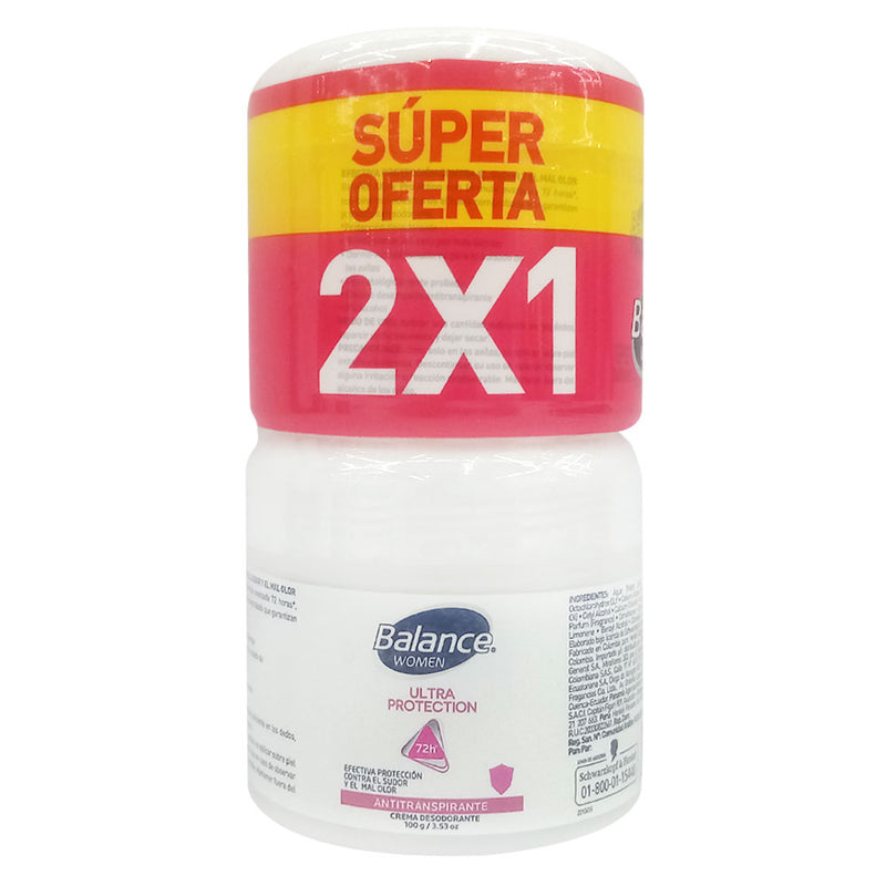 Desodorante Crema Balance Women Ultra Protection 2 Unidades X 100 Gramos