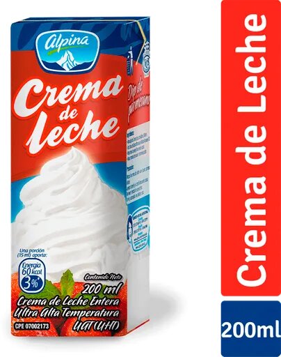 Crema de leche Alpina Caja 200 ml