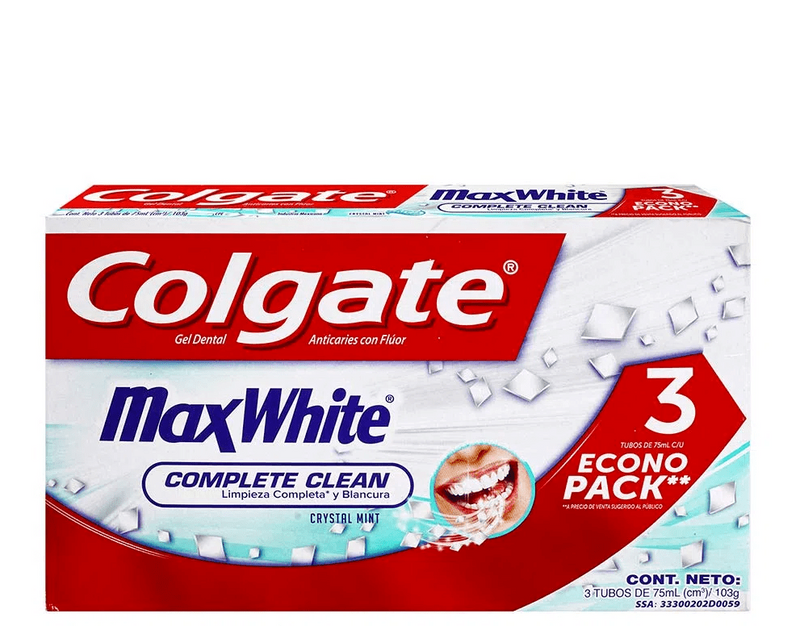 Crema Dental Colgate Max White X 3 Unidades de 100 Ml C/u