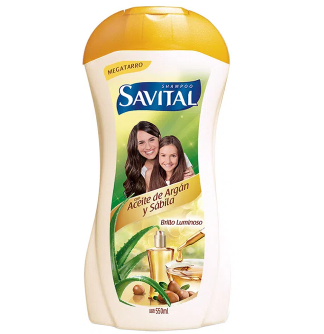 Shampoo Savital Con Aceite de Argán y Sábila X 550 Ml