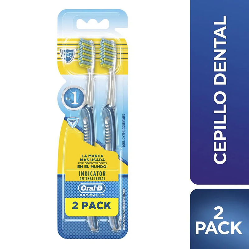 Cepillo Dental Oral B Indicator Antibacterial Suave X 2 Unidades