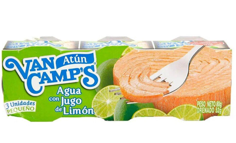 Atún Van Camps en Agua con Jugo de Limón X 3 Unidades de 80 Gramos