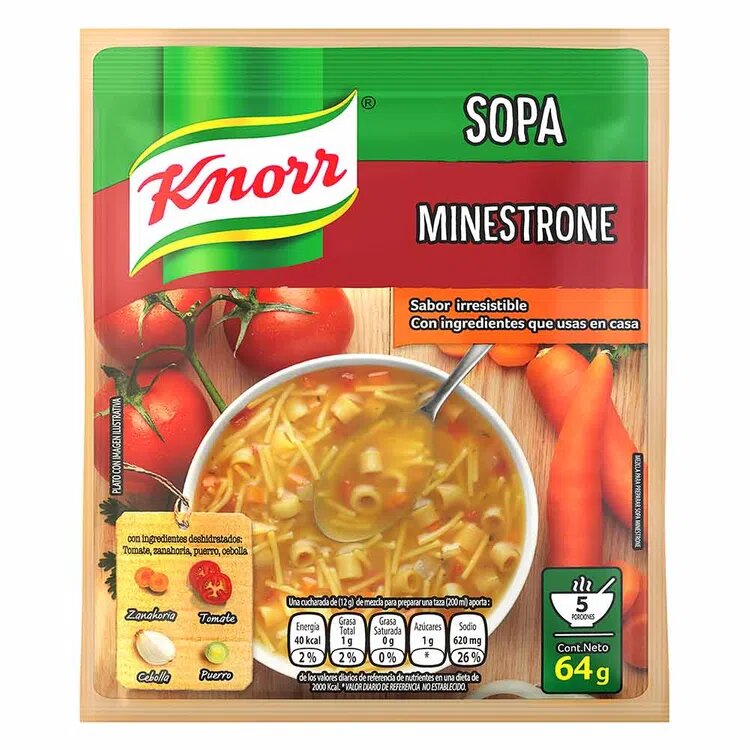 Sopa Minestrone Knorr X 64 Gramos