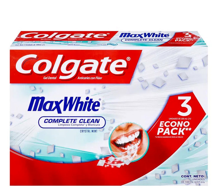 Crema Dental Colgate Max White X 3 Unidades de 100 Ml C/u