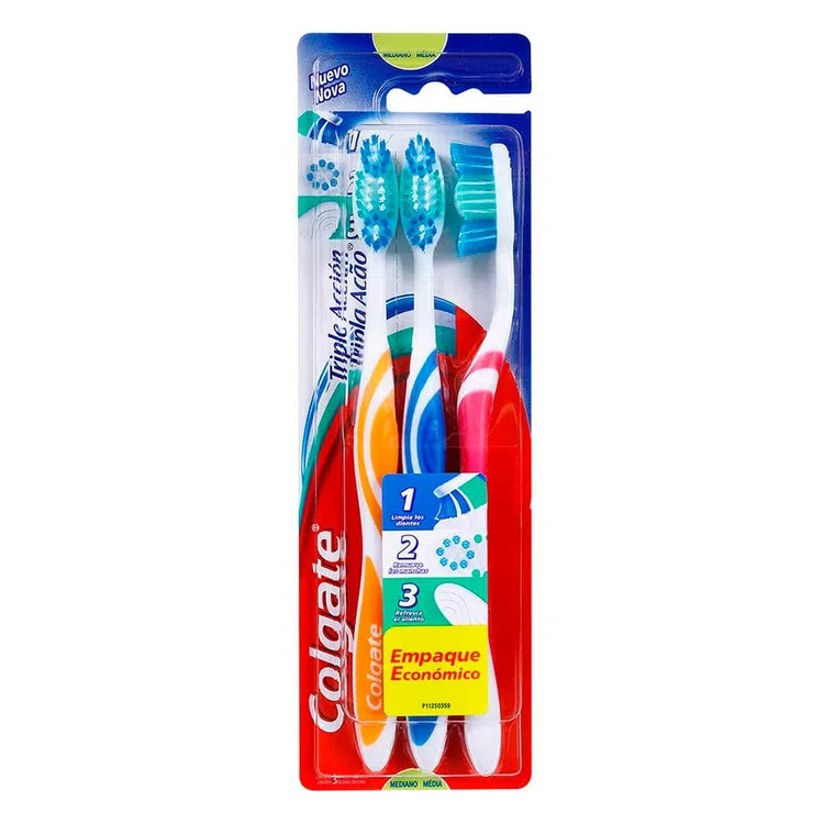 Cepillo Dental Colgate Triple Acción Medio X 3 Unidades