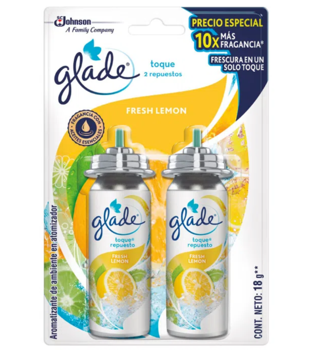 Repuesto Ambientador Glade Toque Fresh Lemon X 2 Unidades