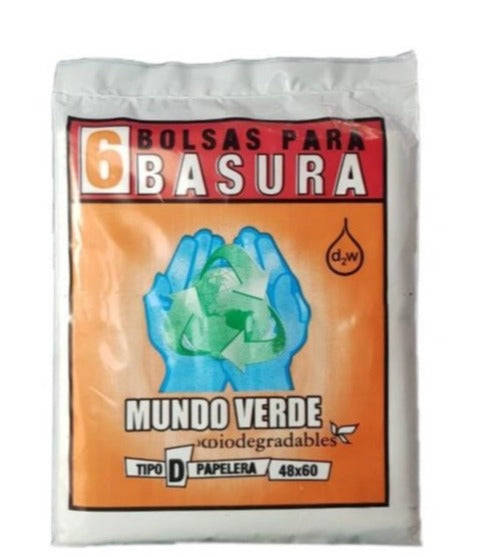 Bolsa Basura Mundo Verde Tipo D X 6 Unidades de 48 X 60 Cm