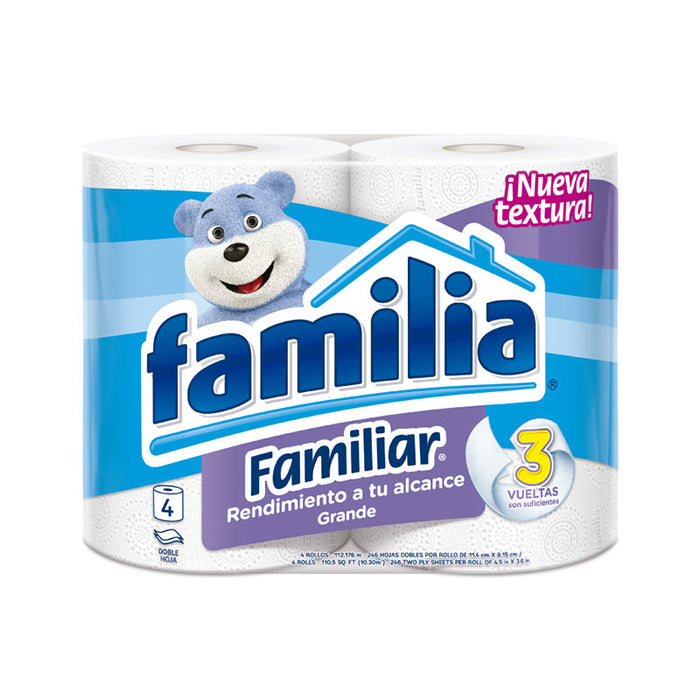 Papel Higiénico Familia Familiar Doble Hoja X 4 Rollos