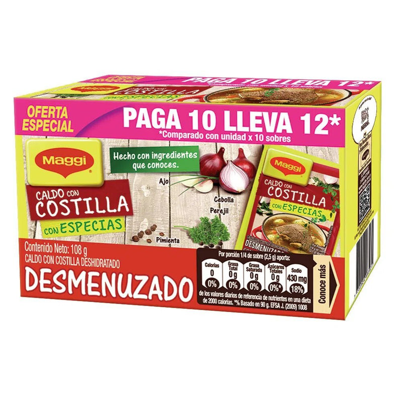 Caldo de Costilla Maggi Desmenuzado X Caja X 12 Sobres