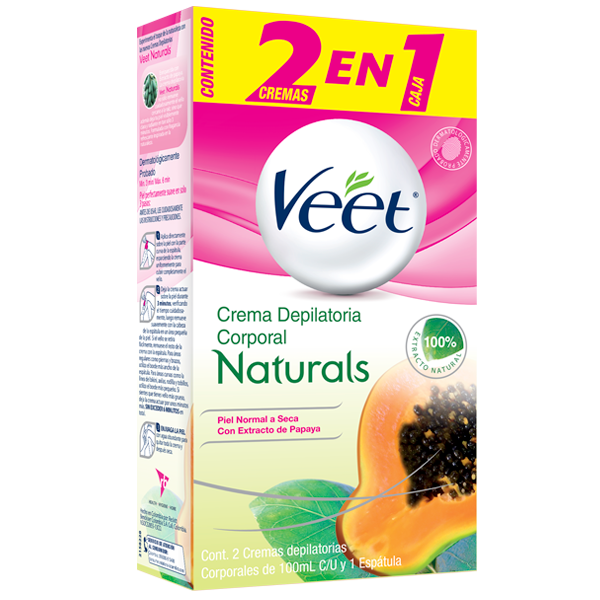 Crema Depilatoria Veet Naturals X 2 Unidades de 100 C/u