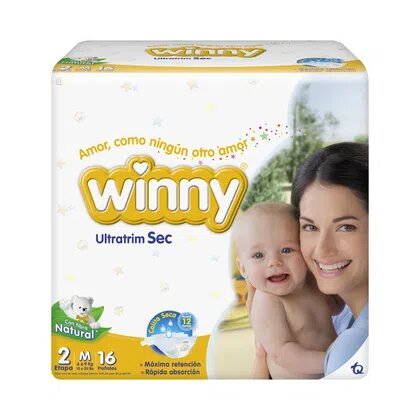 Pañales Winny Ultratrim Sec Etapa 2 X 16 Unidades