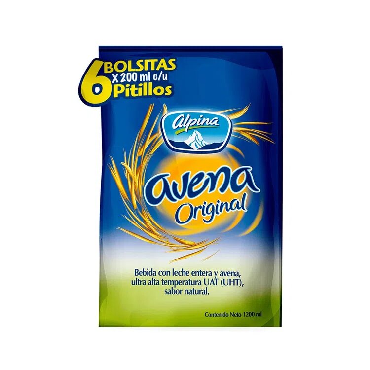 Avena Alpina Original Bolsa X 6 Unidades de 200 Ml C/u