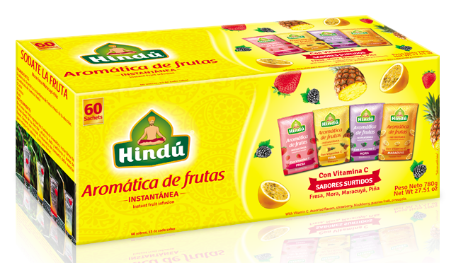 Aromáticas Hindú Instantáneas de Frutas Surtidas X 60 Sobres