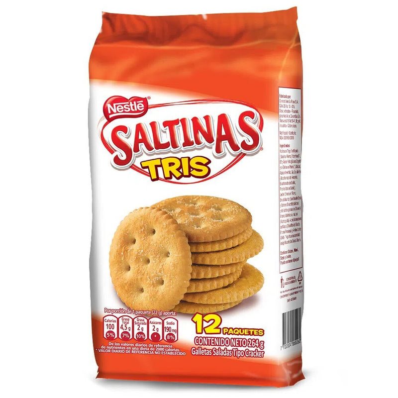 Galletas Saltinas Tris 12 Paquetes de 22 Gramos C/u