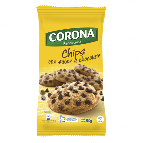 Chips con Sabor a Chocolate Corona X 250 Gramos