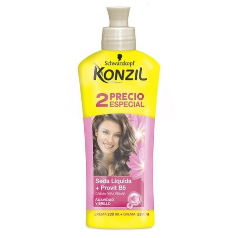 Crema para Peinar Seda Liquida Konzil X 2 Unidades de 230 C/u