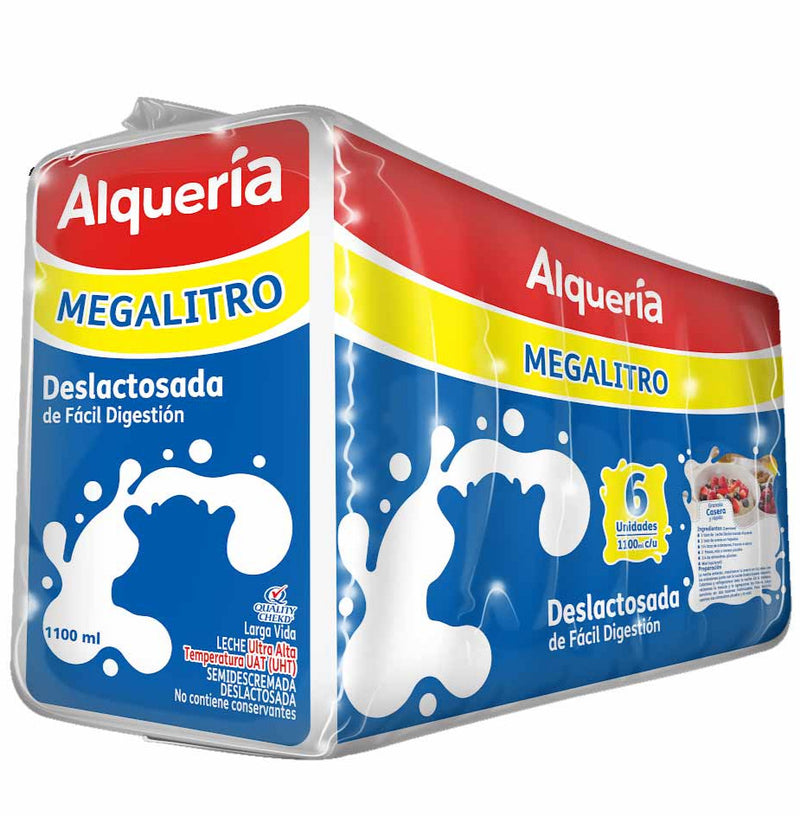 Leche Deslactosada Alqueria Six Pack Megalitro
