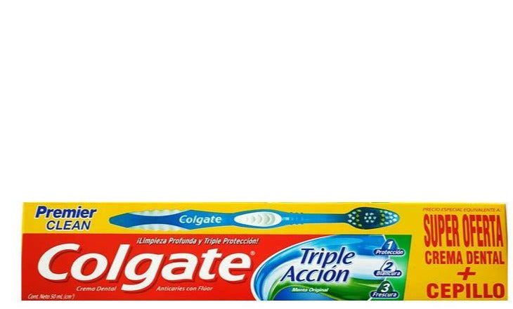 Crema Dental Colgate Triple Acción X 50 Ml + Cepillo