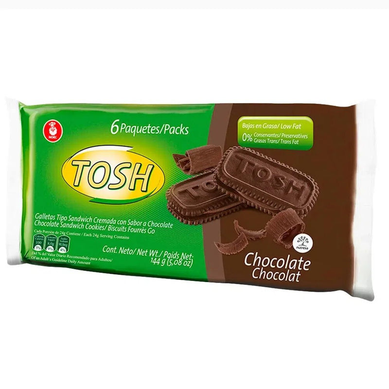 Galletas Tosh Chocolate 144 Gramos X 6 Unidades