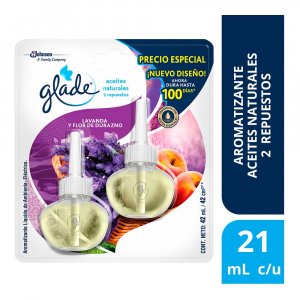 Respuesto Ambientador Glade Lavanda Y Flor de Durazno X 2 Unidades de 21 Ml C/u