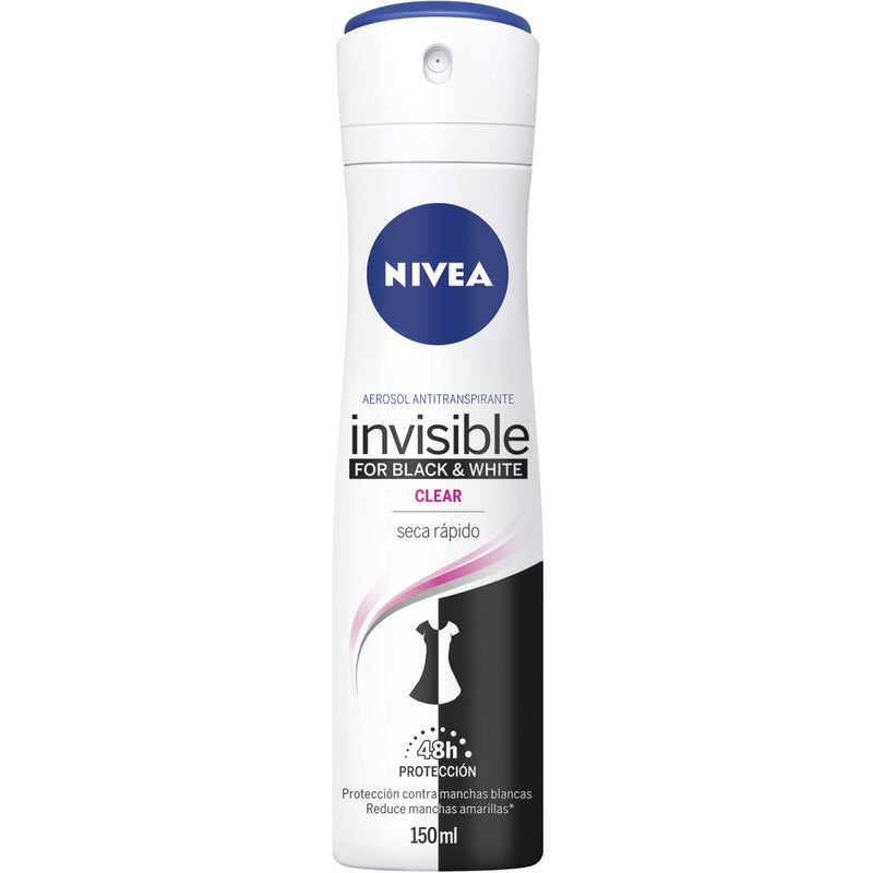 Desodorante Aerosol Nivea Invisible For Black  White Clear X 150 Ml