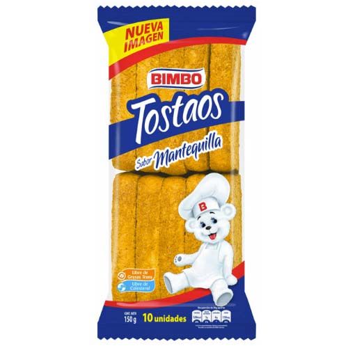 Tostaos Mantequilla Bimbo 10 Unidades X 150 Gramos