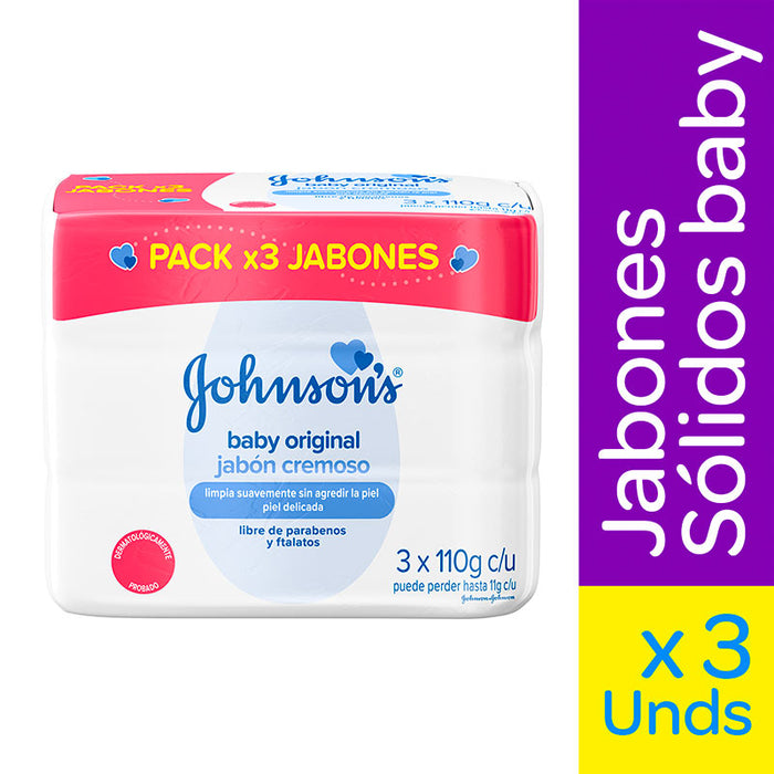 Jabón Johnsons Baby Original 110 Gramos X 3 Unidades