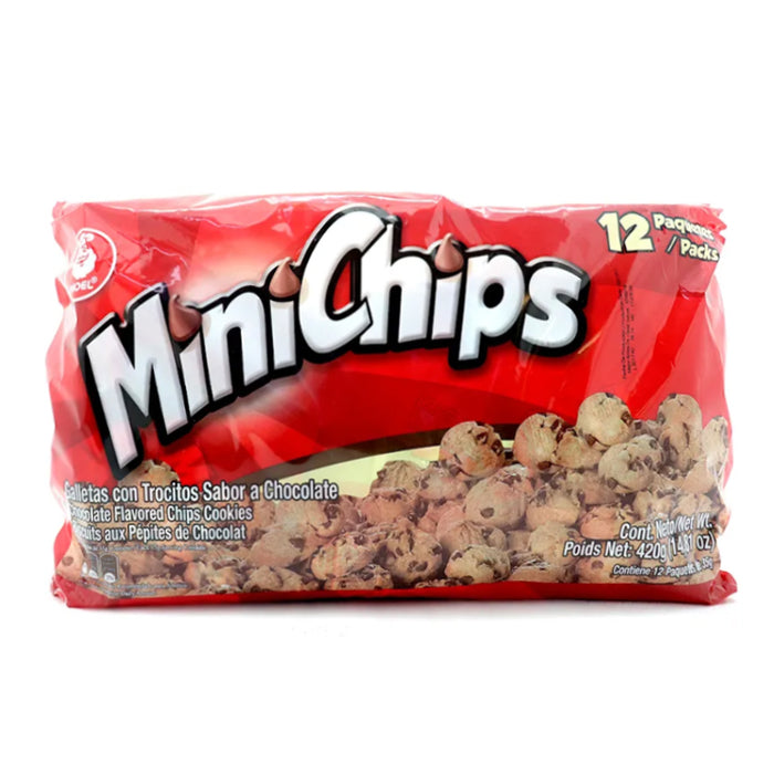 Galletas MiniChips 12 Paquetes de 35 Gramos C/u