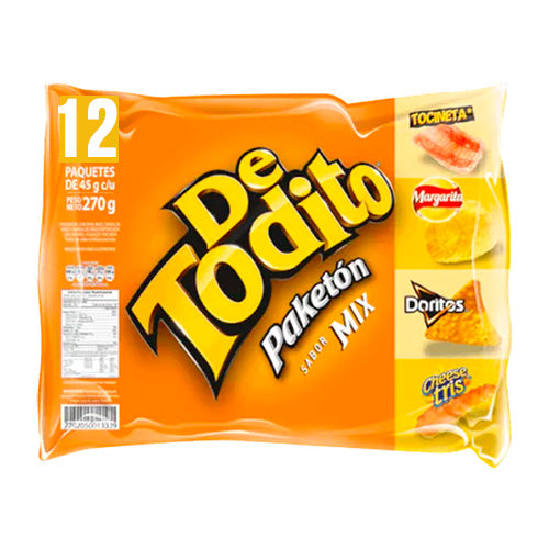 Pasabocas De Todito Mix Pack X 12 Unidades de 50 gramos c/u.