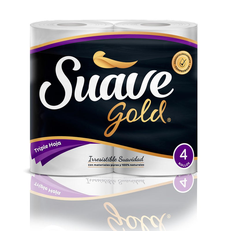 Papel Higiénico Suave Gold Triple Hoja X 4 Rollos