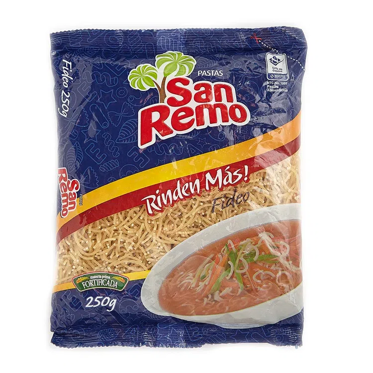 Fideos San Remo X 250 Gramos