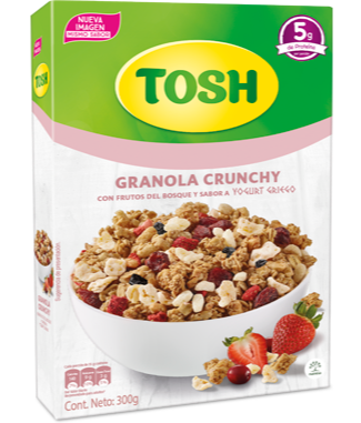 Tosh Granola Crunchy Frutos del Bosque Yogurt Griego X 300 Gramos